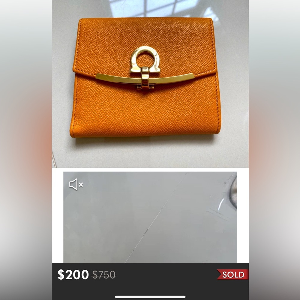 Salvatore Ferragamo Gancini Wallet in Mustard Yellow! - Picture 15 of 15
